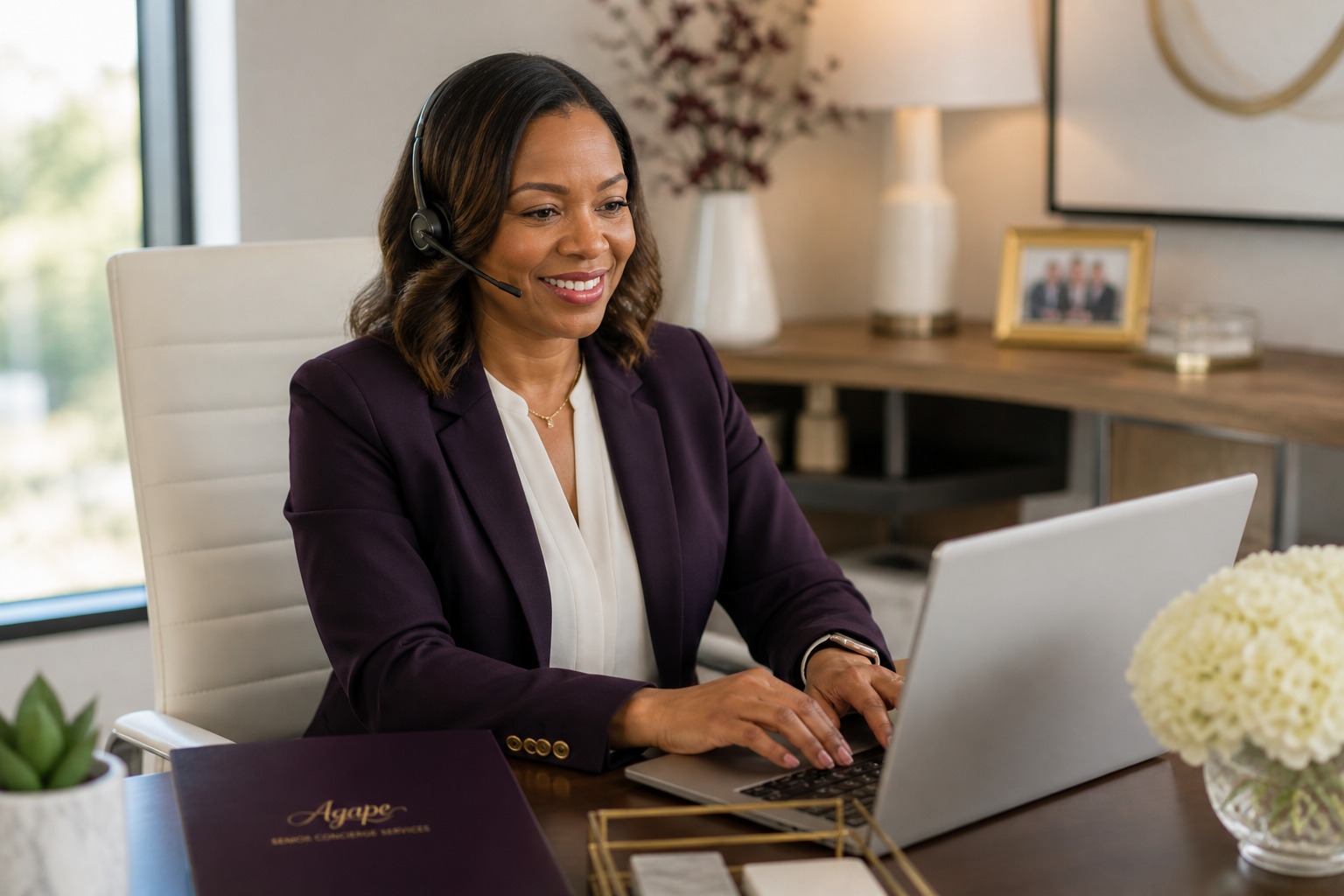 Agape concierge support specialist available for professional partner inquiries